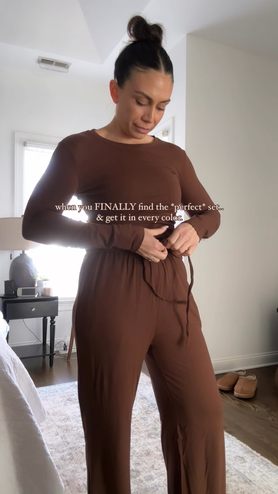 The loungewear I’ll be in all of 2025 ✨ And now I’m going to buy it in every color! ✨ It’s sooo soft & light, yet still thick enough to wear out of the house if wanted! 

I also love that it comes in two different lengths for the pants (that’s always the downfall for me with other sets, can’t stand when they’re too short).

I sized up to a medium and got the longer 31” inseam.

Comes in several colors and 2 different lengths for the pants! There’s a discount on it today too 🙌🏼 

#loungewear #loungeset 


#LTKFindsUnder50 #LTKStyleTip #LTKWatchNow