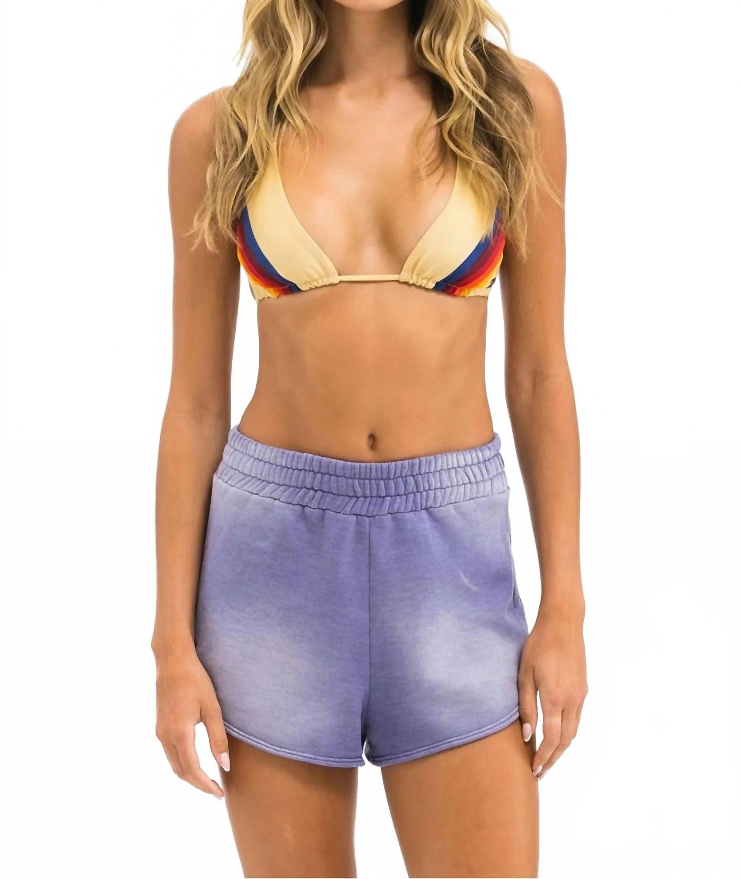 Bolt Stitch Club Shorts In Faded Grape | Shop Simon