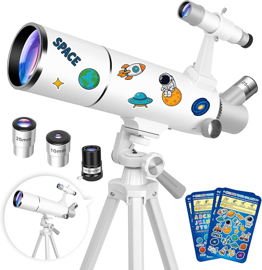 Hawkko Telescope for Adults & Kids – 80mm Aperture 500mm Telescopes for Adults Astronomy, (20X-... | Amazon (US)