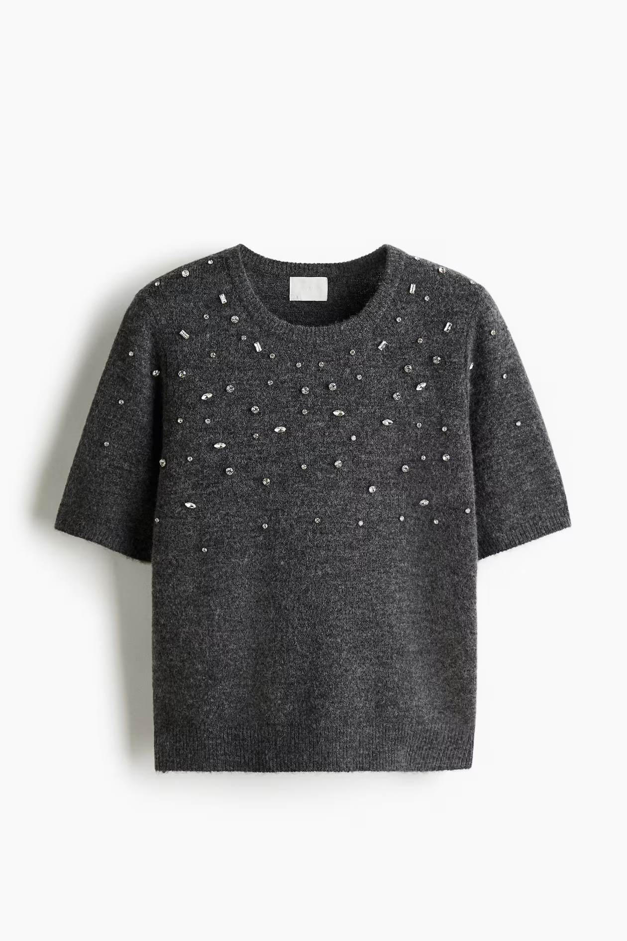 Rhinestone-Embellished Fine-Knit Top | H&M (US + CA)