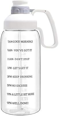 64 OZ Water Bottle with Straw, Motivational Water Bottle with Time Marker Clear Large Water Bottl... | Amazon (US)