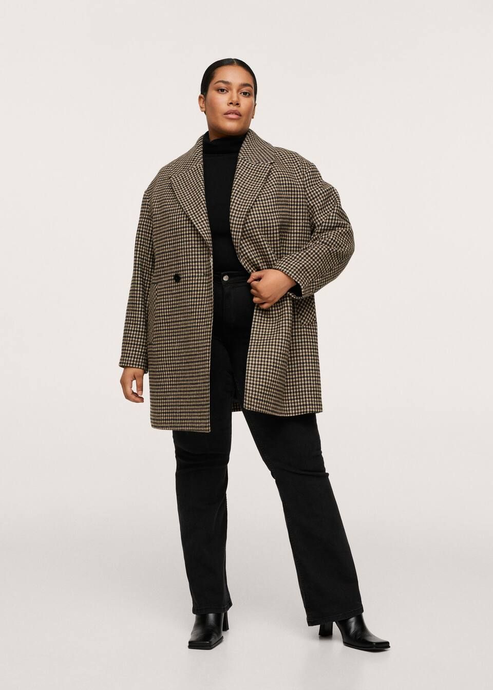Checked oversize coat | MANGO (US)