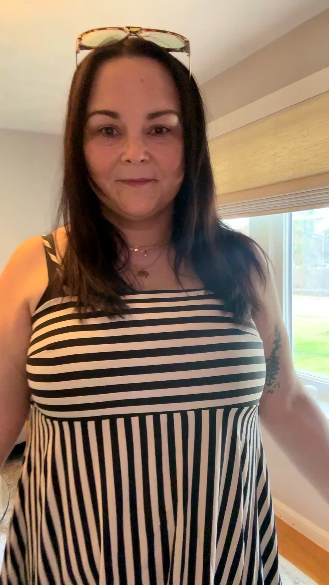 Casual midsize ootd with a striped maxi dress—lightweight, breathable, and perfect for hot weather. This easy throw-on dress is comfortable, flattering, and ideal for real life when you don’t want anything tight or restrictive. A go-to summer outfit for staying cool while still looking put together.

#LTKOver40 #LTKootd #LTKMidsize