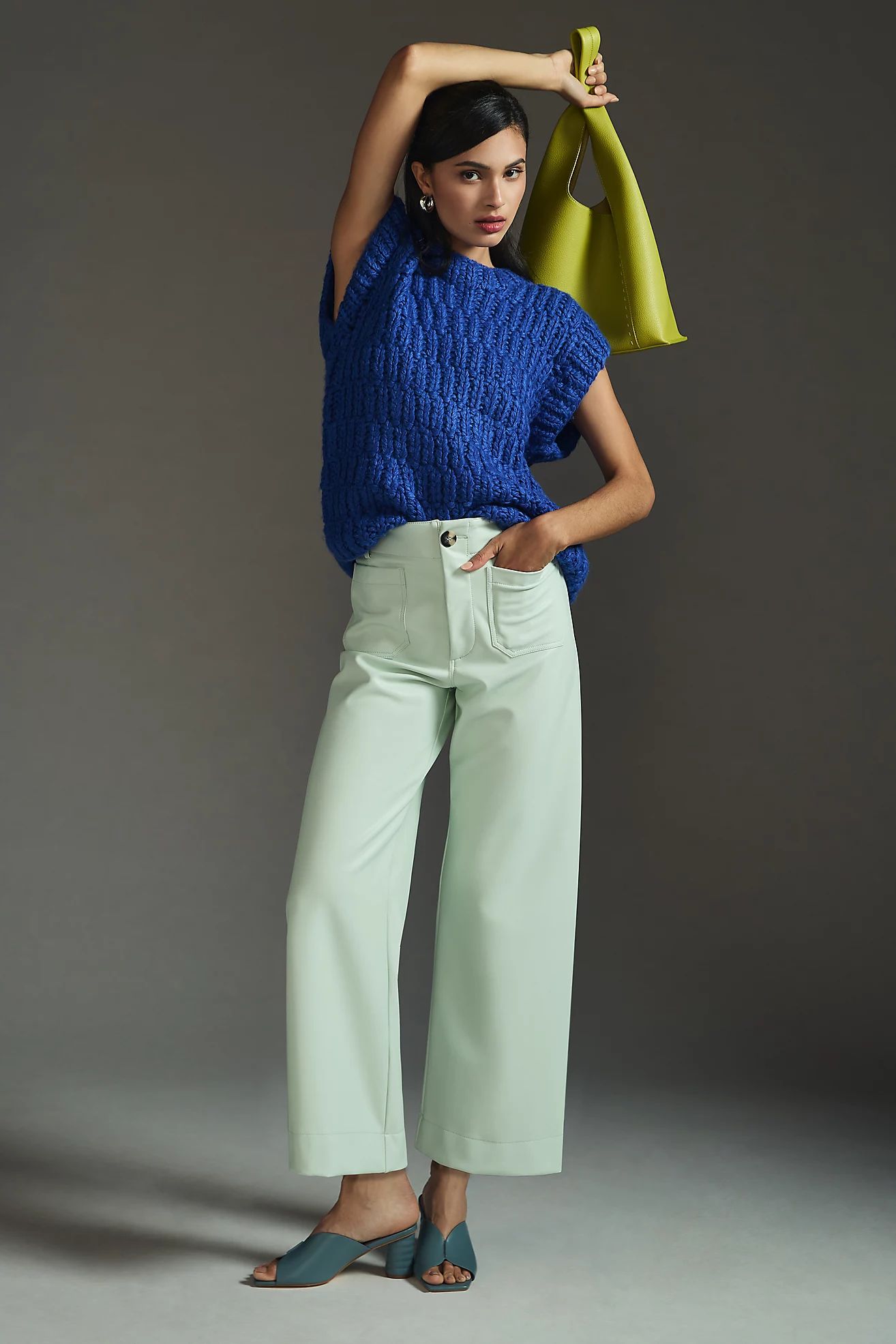 The Colette Cropped Wide-Leg Faux Leather Pants | Anthropologie (US)