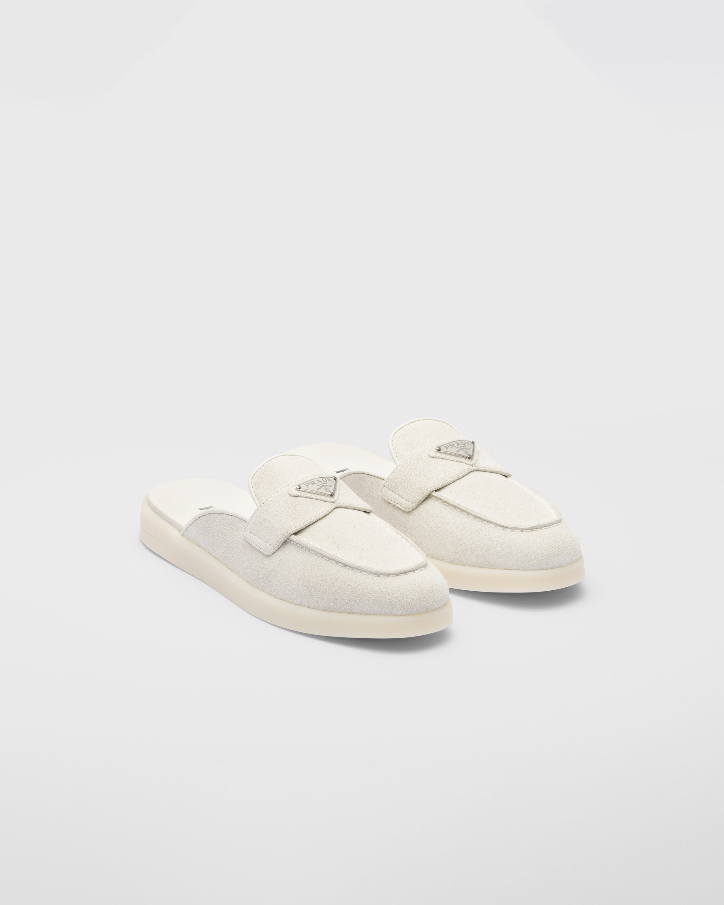 Suede leather sabots | Prada Spa US