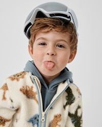 Baby And Toddler Boys Dino Sherpa Zip Up Jacket - cream | The Children's Place