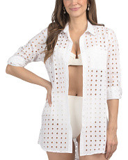 Cotton Eyelet Cover-up Shirt | Cover-ups | Marshalls | Marshalls