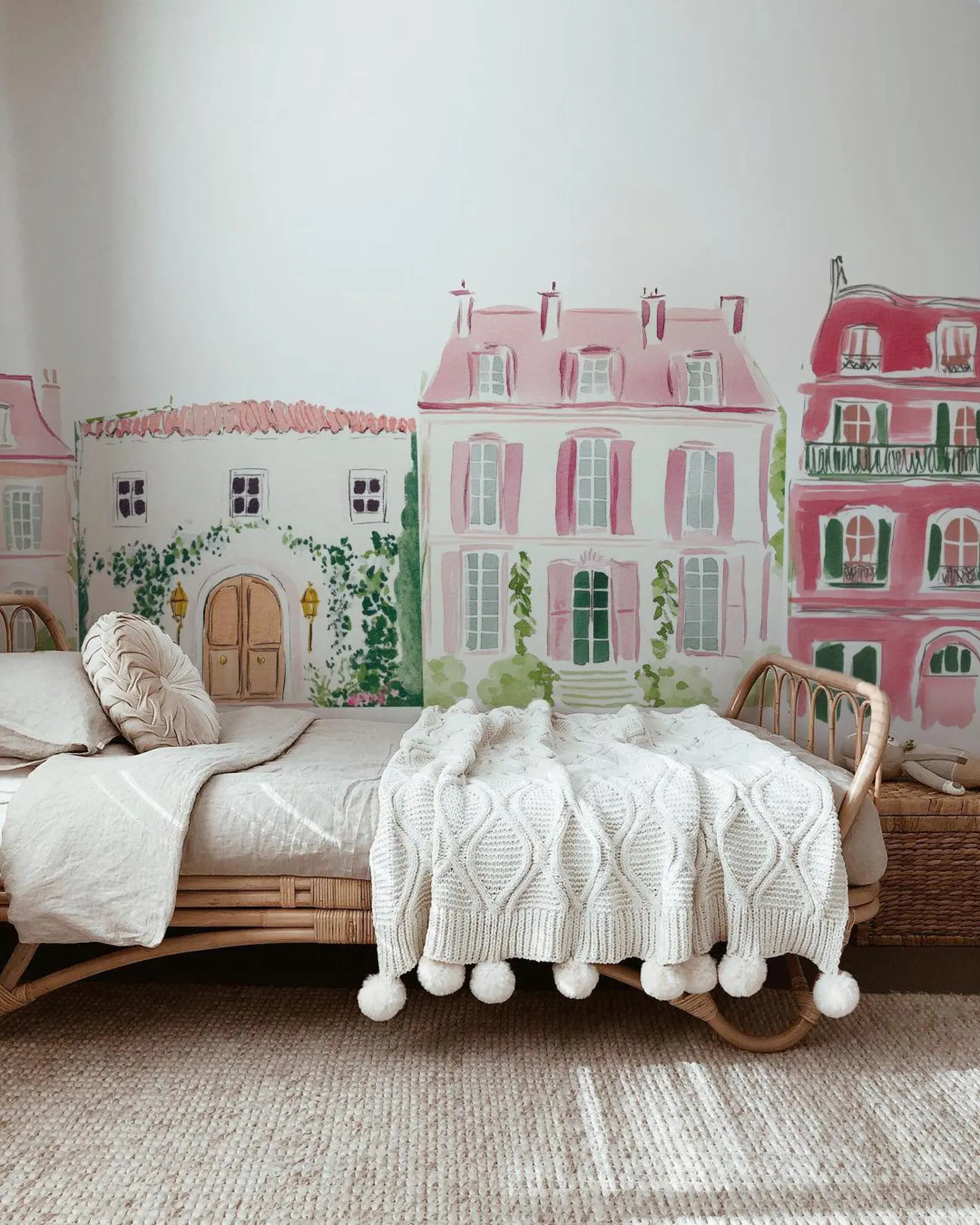 Paris City Buildings Extra Large Wall Decals, Pink Girly Kids Nursery City Wall Mural *US Orders ... | Etsy (Global)