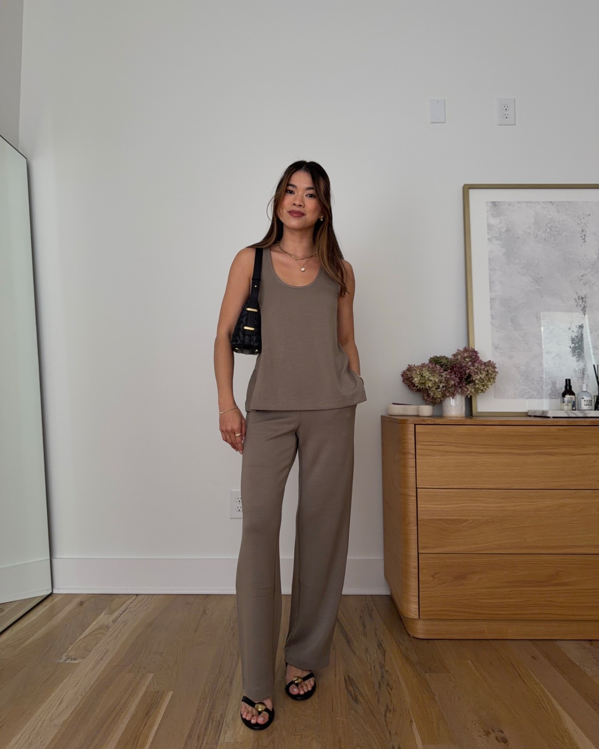 Sizing info:
•Tank size XXS in Brindle
•Pants size XXS in Brindle

petite fashion, get dressed with me, outfit inspiration, ootd, nashville outfit, Nashville influencer, petite style, vacation style, casual outfits, mom style, petite pants, spring outfits, spring outfit info, spring pants, spring outfit idea, spring top, spring bag, spring tank, spring shoes, travel pants, brown tank, summer tank, racerback tank, matching set 
@OAK + FORT 
 

#LTKTravel #LTKPetite #LTKSeasonal