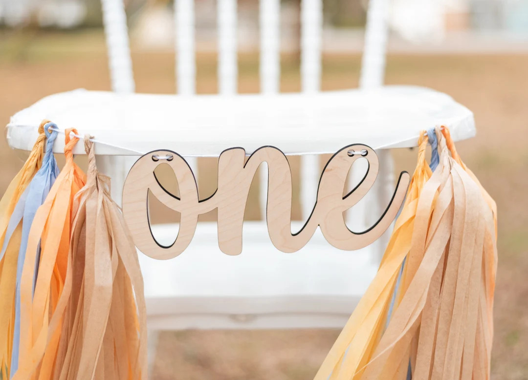 One High Chair Banner, Wood High Chair Banner, High Chair Banner, First Birthday High Chair Banne... | Etsy (US)