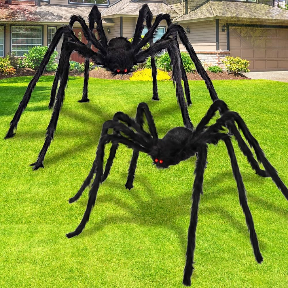 Libay Halloween Giant Spider Decorations - 2PCS Halloween Decorations Realistic Large Scary Spide... | Amazon (US)