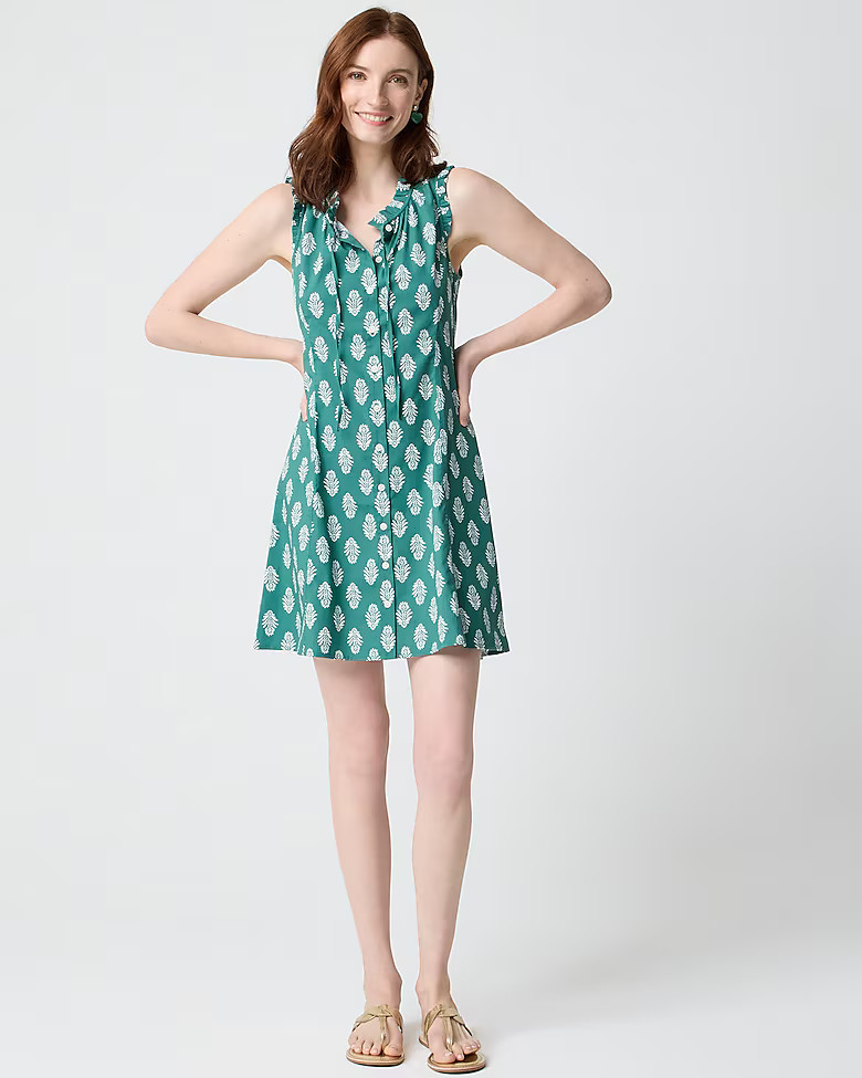 Ruffle tie-neck mini dress | J.Crew Factory