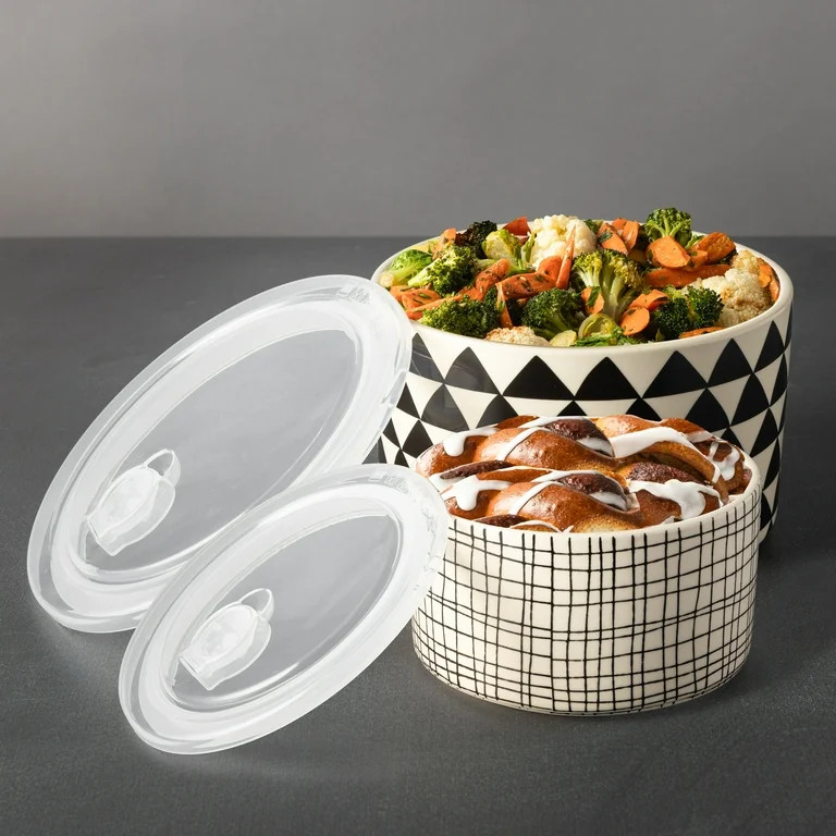 Thyme & Table 4-Piece Ceramic Baking Dish & Lid Set - Medallion | Walmart (US)