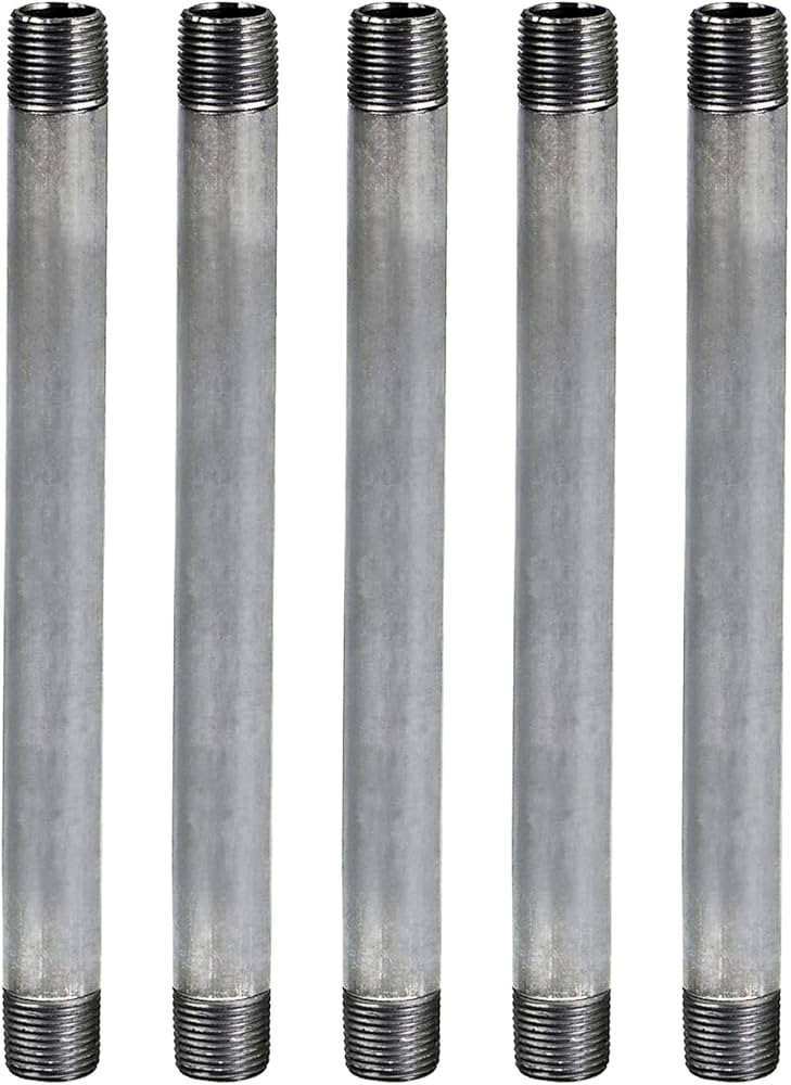 Supply Giant 1/2 Inch Galvanized Pipe, Half Inch Malleable Steel Pipes Fitting Build DIY Vintage ... | Amazon (US)