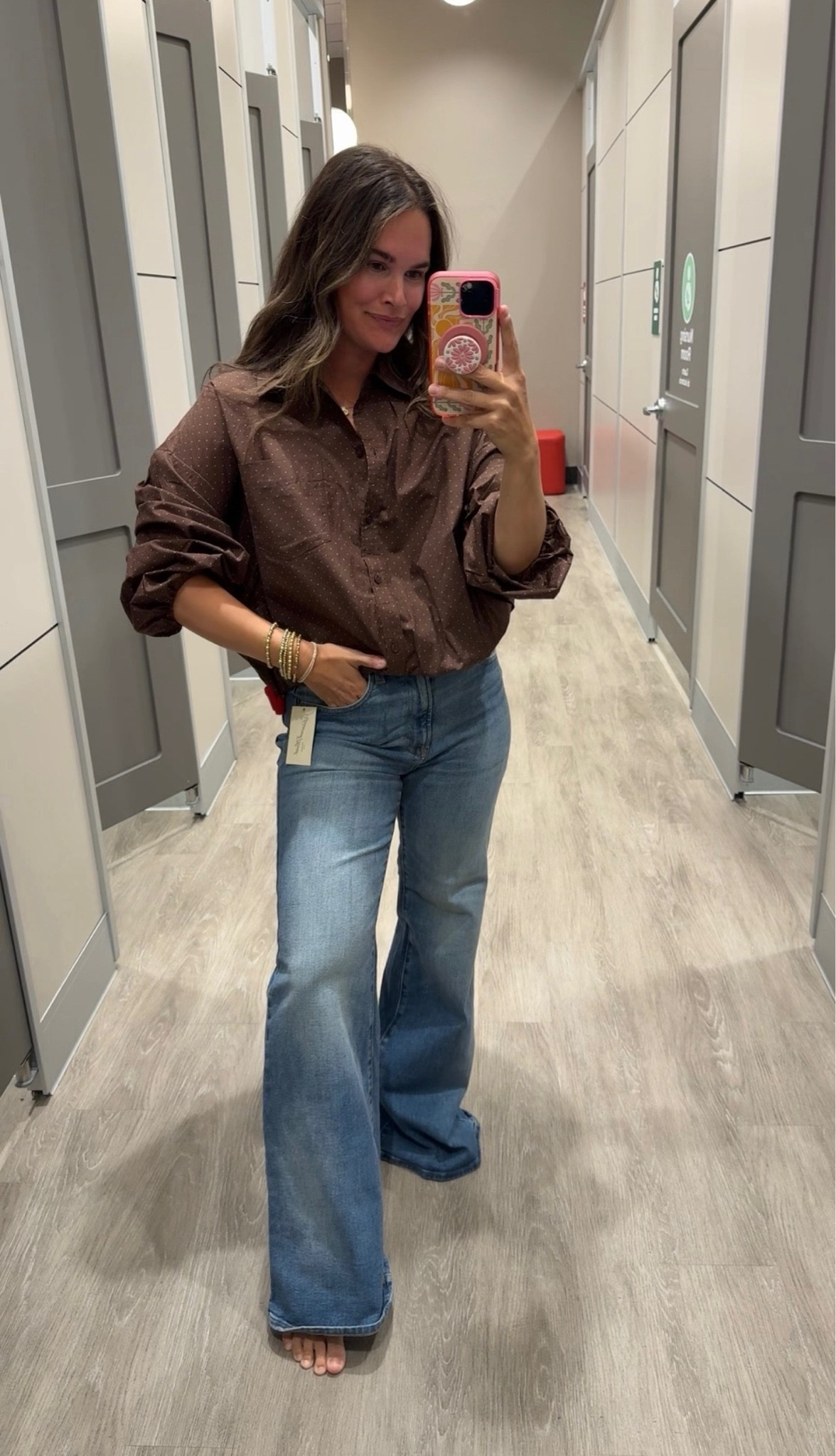 Quick Target try on from today! 👏 Loving these jeans with the cute button down top!

#LTKSeasonal #LTKgrwm #LTKootd