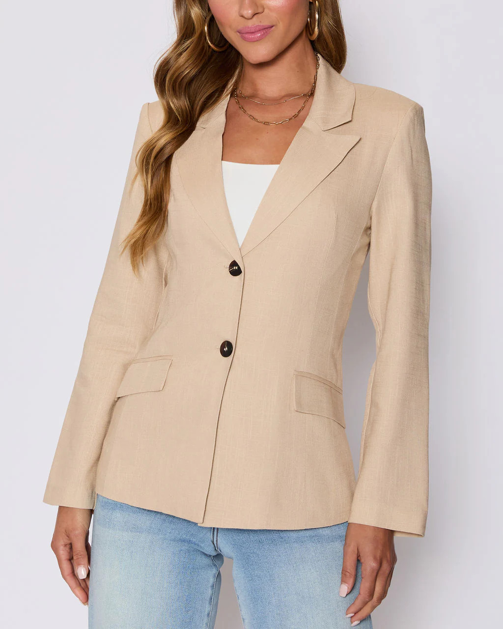 Sandy Linen Pocketed Blazer | VICI
