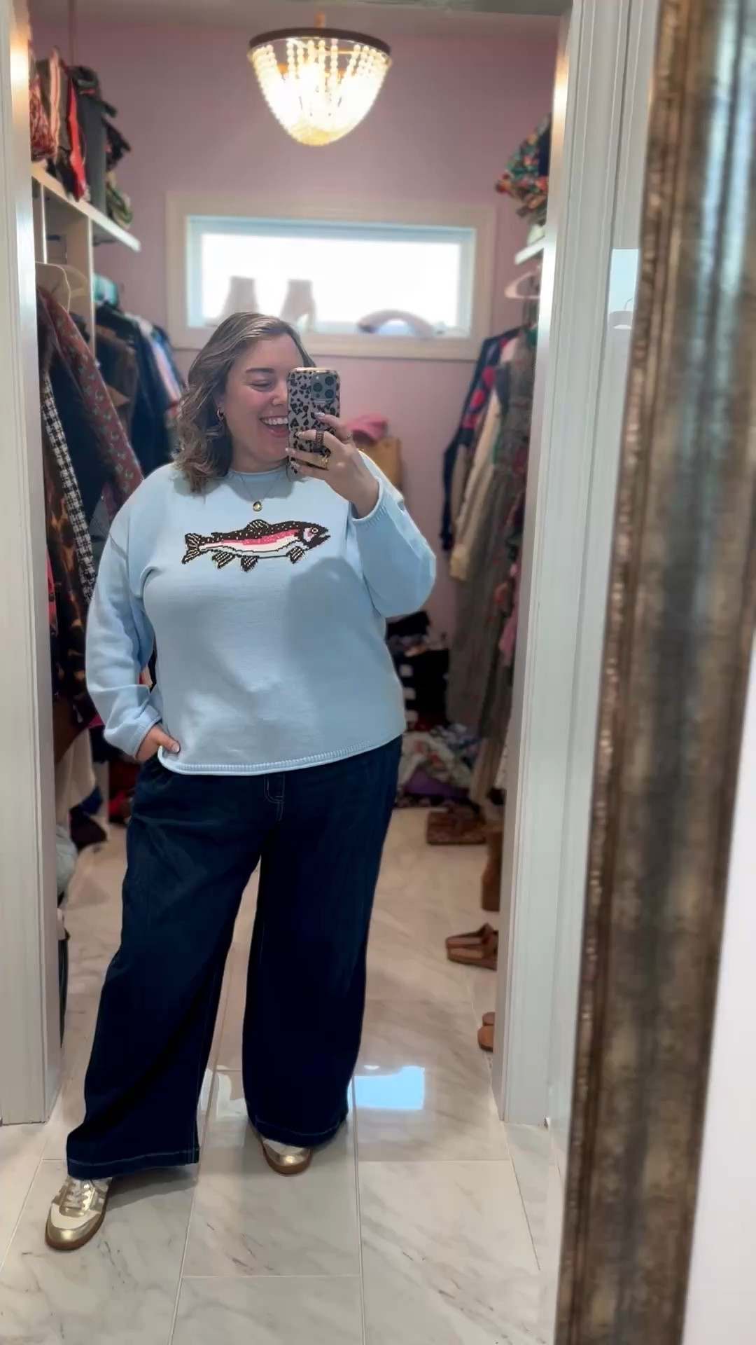 Never thought I’d be wearing a fish sweater, but here we are 🤣🐟  it’s just so cute and super soft too. I’m in the XXL. My jeans are also still available from Lane Bryant. They’re pull on and super comfy! 

#LTKootd #LTKPlusSize #LTKSaleAlert