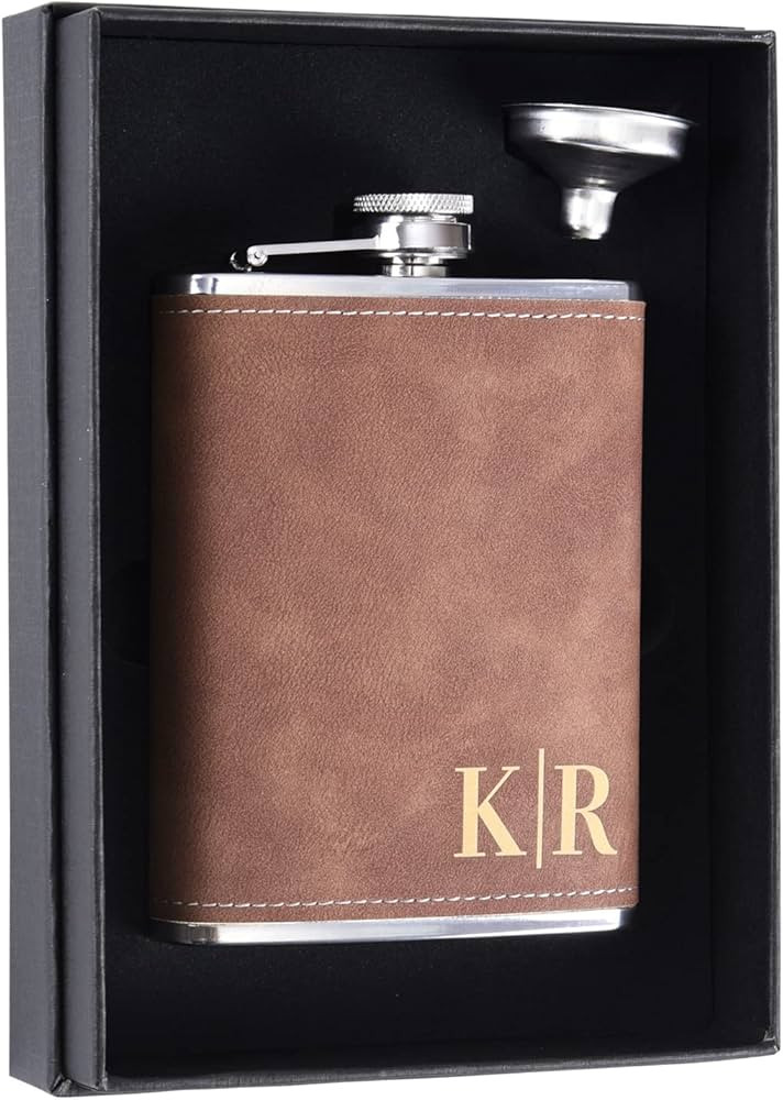 Personalized Hip Flask for Men with 8 Designs, Custom Flask for Best Man Groomsmen, 8 oz Stainles... | Amazon (US)