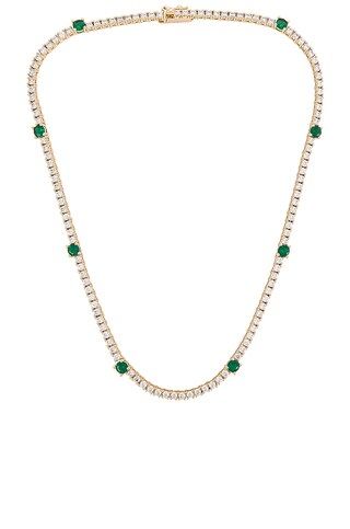 Lili Claspe Zoi Tennis Necklace in Gold & Emerald from Revolve.com | Revolve Clothing (Global)