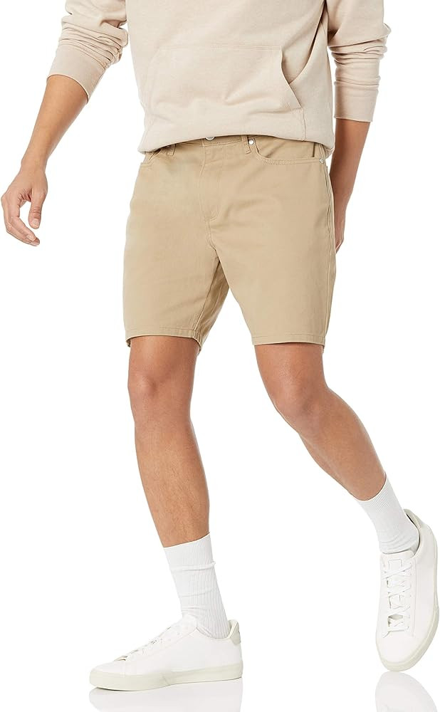 Amazon Essentials Men's Straight-Fit 7" Inseam Stretch 5-Pocket Shorts | Amazon (US)