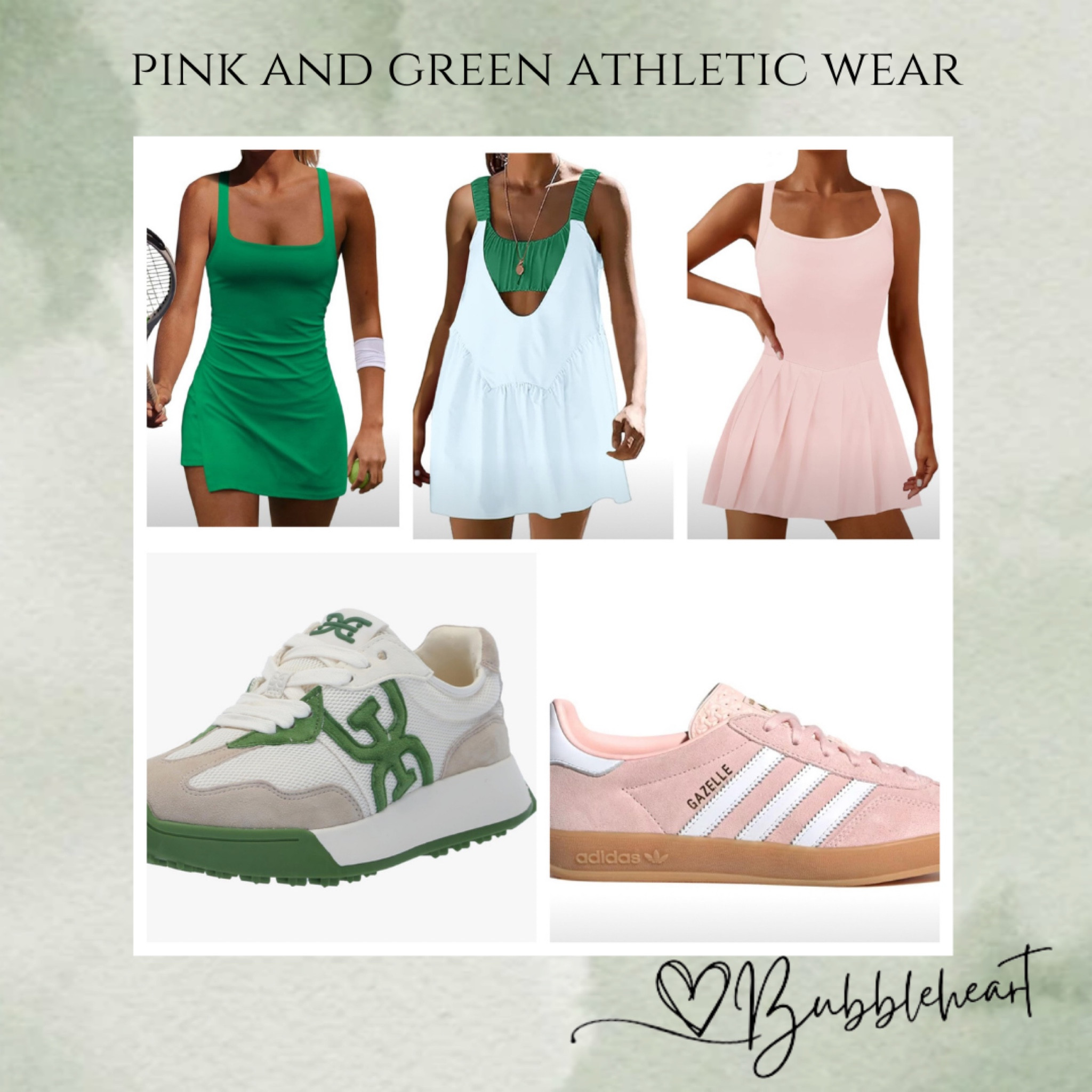 Pink and green athletic wear #pinkathleticdress #athleticdress #greenathleticdress #pinksneakers #greensbeakers #pinkandgreen #pinkdress #tennisdress #pickleballdress 

#LTKFitness