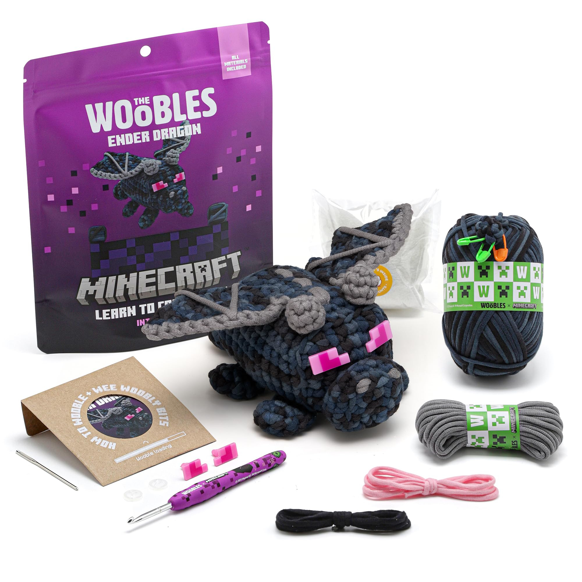 The Woobles Minecraft Crochet Kit – Beginner Crochet Kit for Adults & Kids, Easy Knitting Kit w... | Amazon (US)