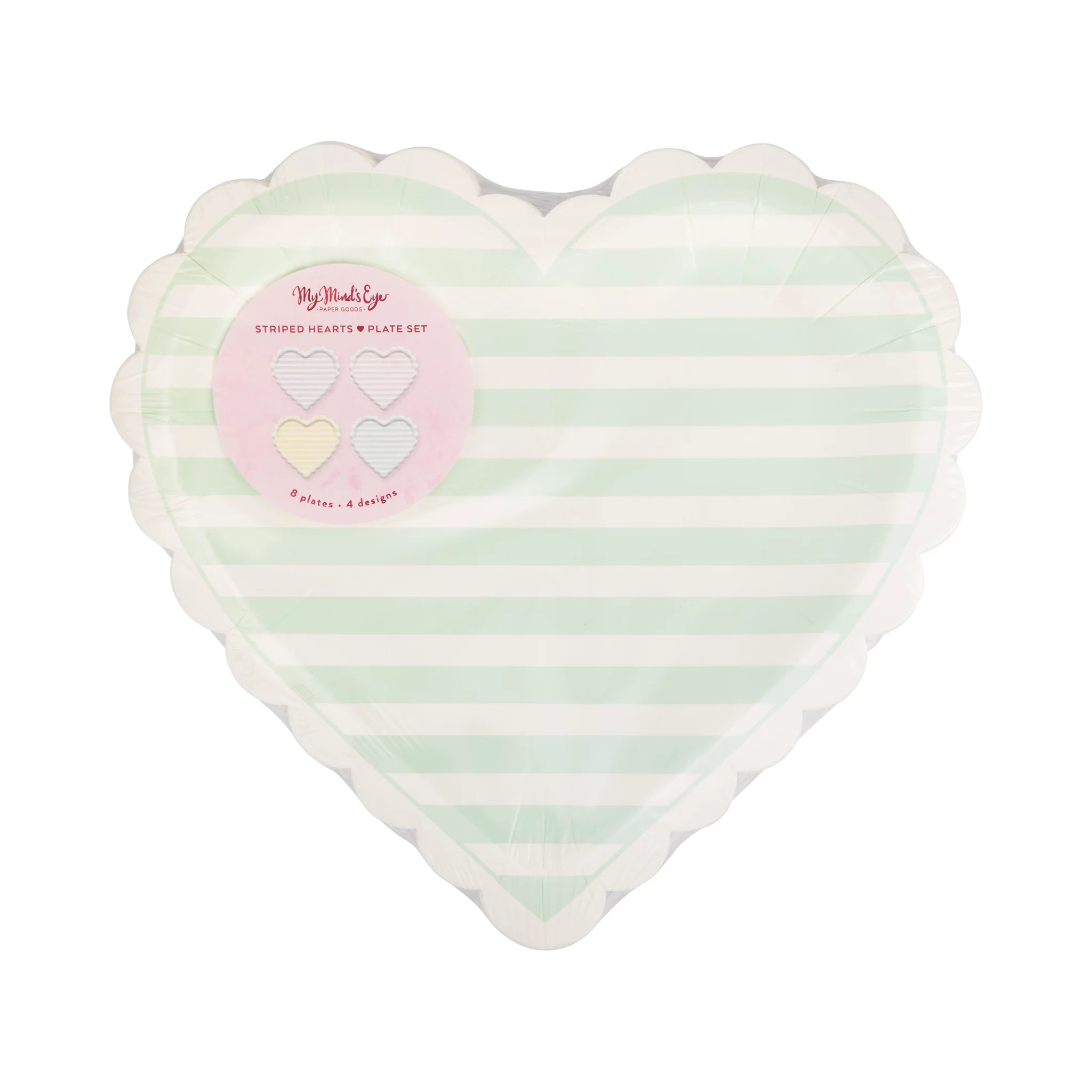 Striped Hearts Plate Set | My Mind's Eye
