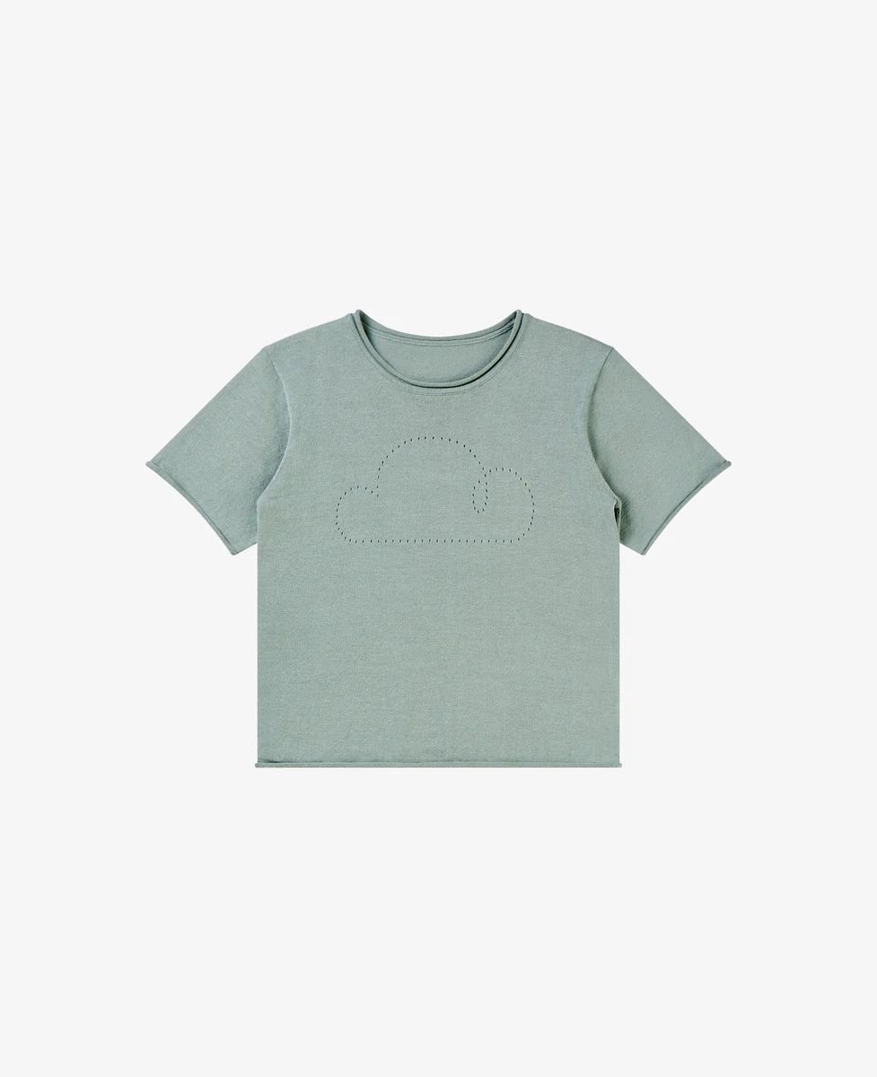 Cooling Cotton Knit Short Sleeve Tee - Sage | Petite Revery