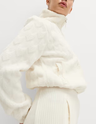 Borg Funnel Neck Fleece Jacket | Marks and Spencer US