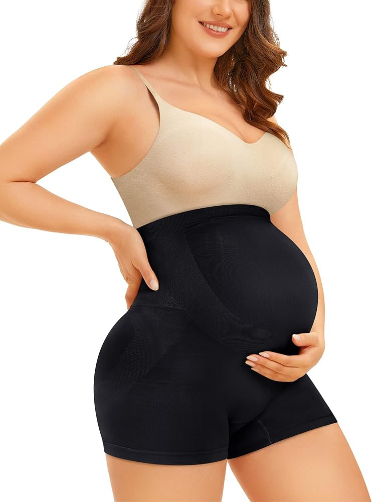 Gotoly Maternity Shorts for Women Seamless Pregnancy Shapewear High Waist Mid-Thigh Compression U... | Amazon (CA)