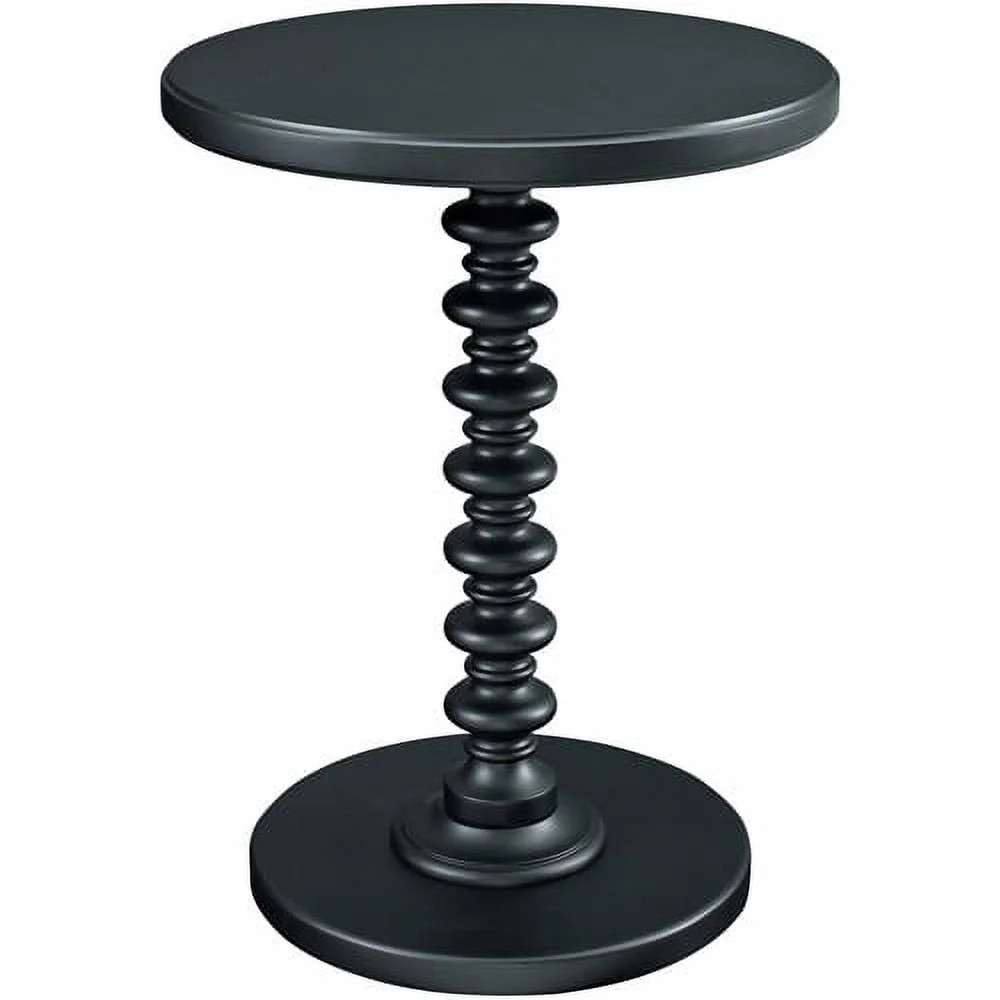 Linon Spectrum Round Spindle Wood Accent Table in Black | Walmart (US)