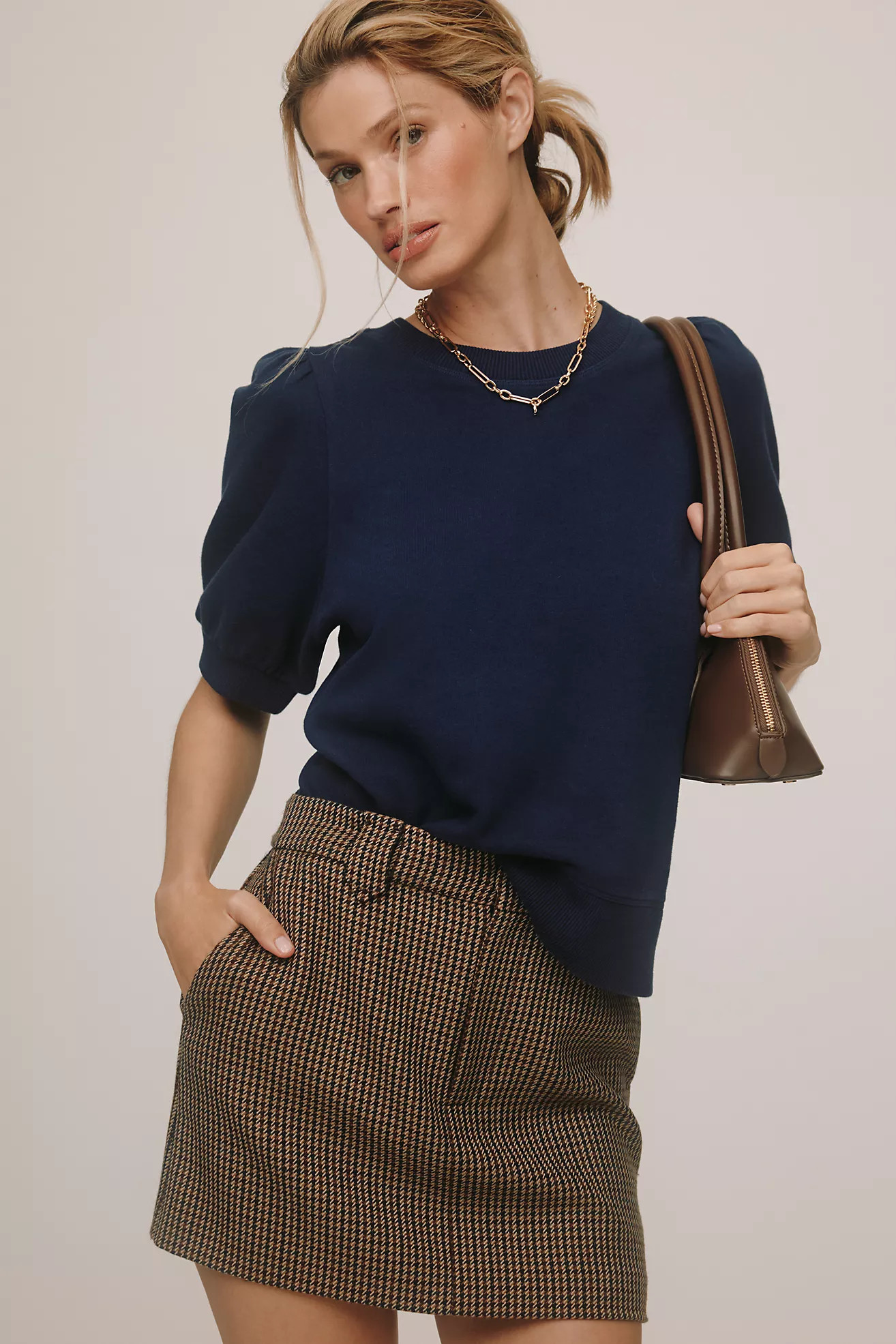 Maeve Puff-Sleeve Sweatshirt Tee | Anthropologie (US)