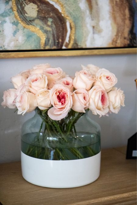 Serena and lily white dipped vase with alexandra farms garden roses! I buy mine at Sam’s club! 

#LTKhome #LTKparties