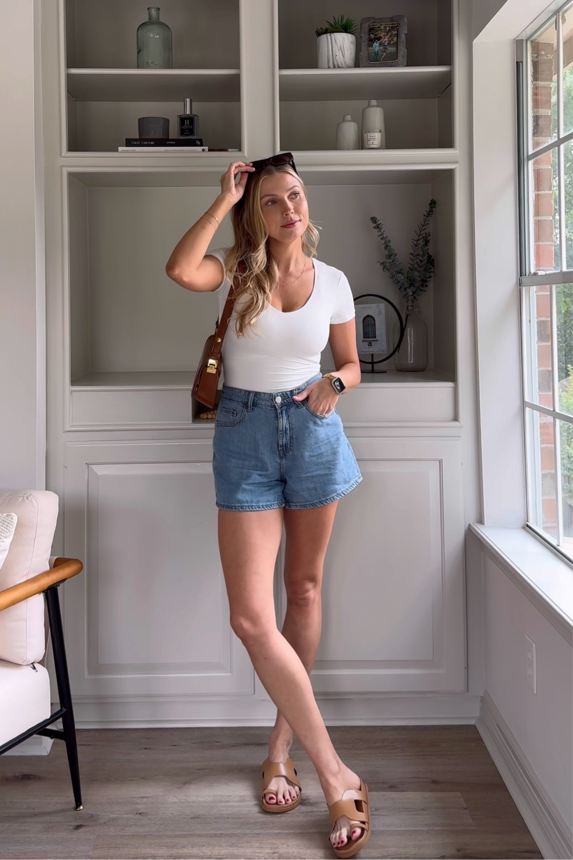 Everyday summer outfit with a nursing friendly Amazon tee - wearing a size S, shorts in size 26, and sandals are tts.

#LTKSeasonal #LTKStyleTip