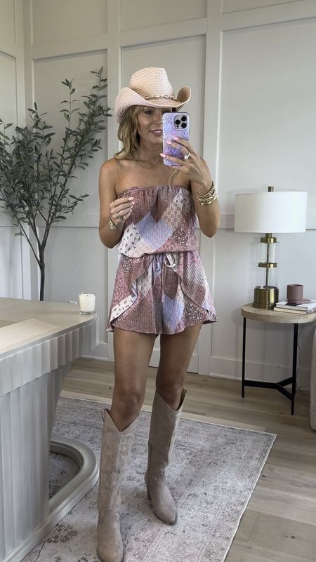 Loving this outfit for country concerts !! So comfy too. Use my code TORIG20 for discount. #PinkLily #Romper #Concert #CountryConcert #Dress #ConcertStyle #Boots.

#LTKStyleTip #LTKFindsUnder50 #LTKSaleAlert