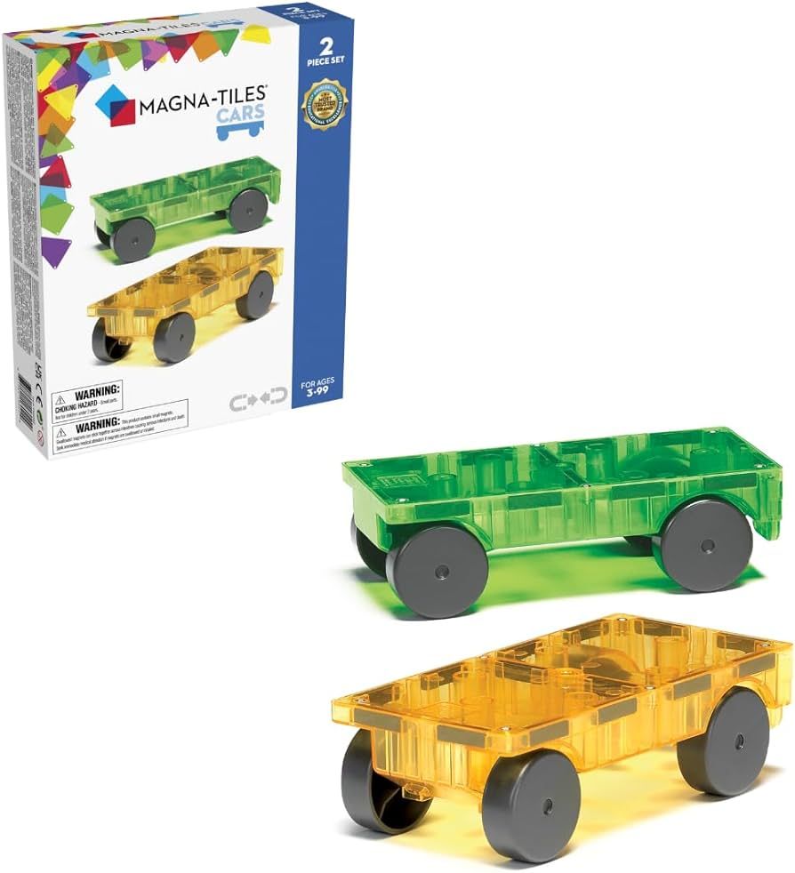 MAGNA-TILES Cars – Green & Yellow 2-Piece Magnetic Construction Set, The ORIGINAL Magnetic Buil... | Amazon (US)