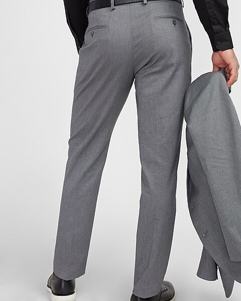 Classic Textured Gray Cotton-Blend Suit Pant | Express