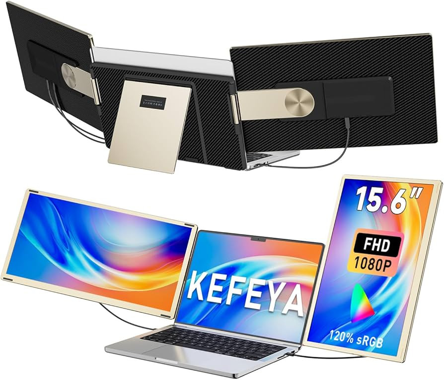 KEFEYA Laptop Screen Extender 15.6", FHD 1080P Portable Triple Monitor for Laptops 13-17.3", 120%... | Amazon (US)