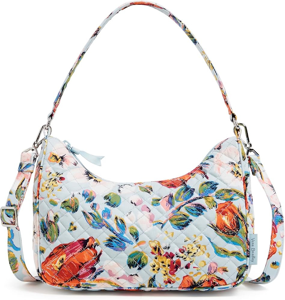 Vera Bradley Women's Cotton Frannie Crescent Crossbody Purse | Amazon (US)