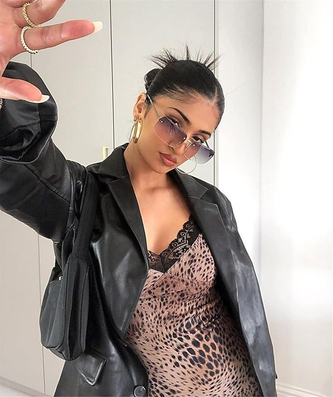 Women Faux Leather Blazer Vintage Lapel Boyfriend PU Jacket Long Sleeve Button Down Trench Coat S... | Amazon (US)