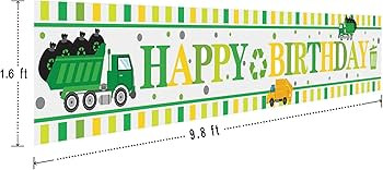 Large Garbage Truck Birthday Banner, Trash Trucks Birthday Sign Banner, Waste Management Recyclin... | Amazon (US)