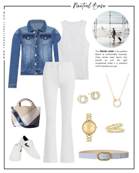 Jet-setting in style: Crisp white base meets denim chic.

This ultimate travel outfit serves style and comfort anywhere you go!

#LTKtravel #LTKover40 #LTKstyletip