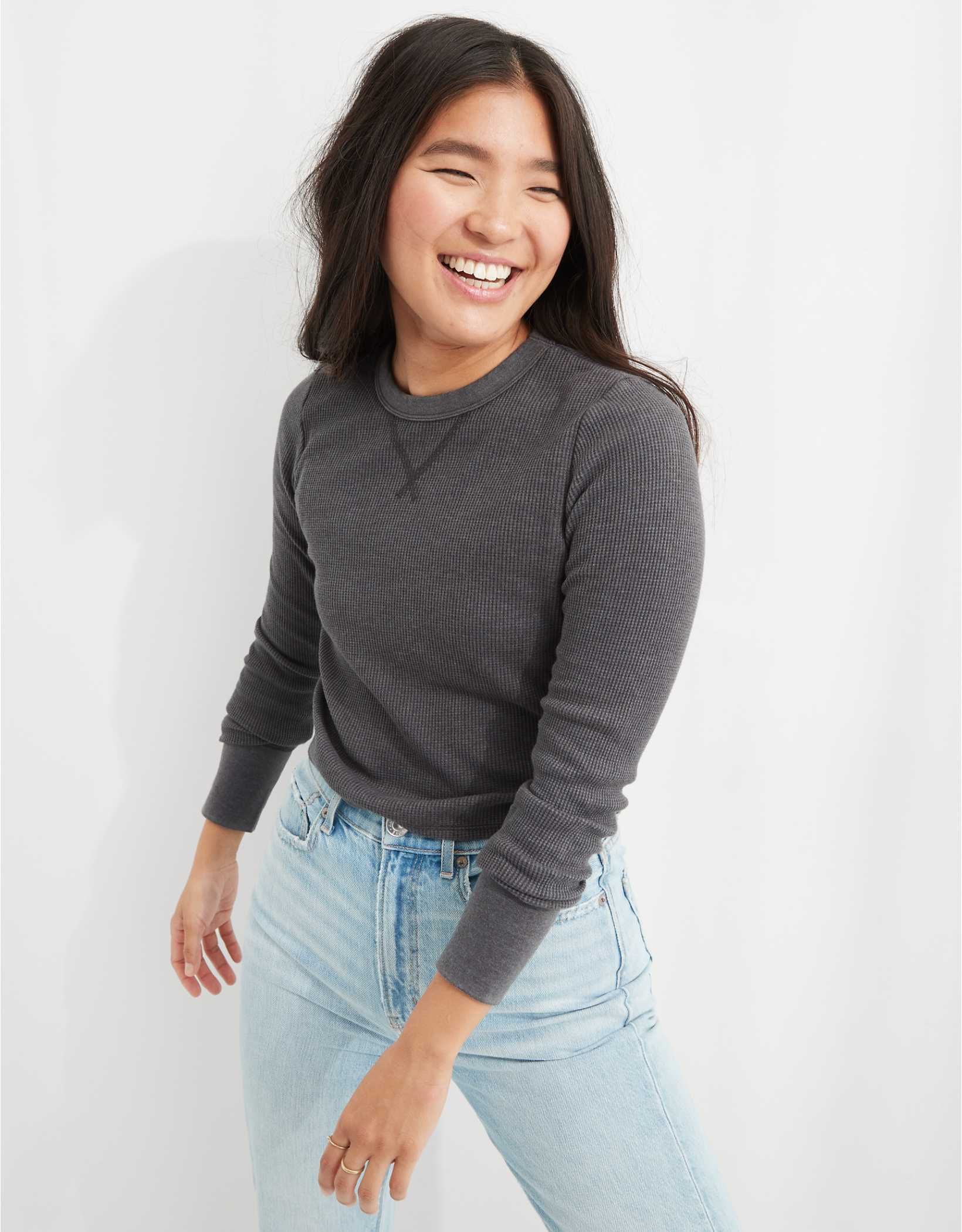 Aerie Waffle Long Sleeve Cropped T-Shirt | Aerie