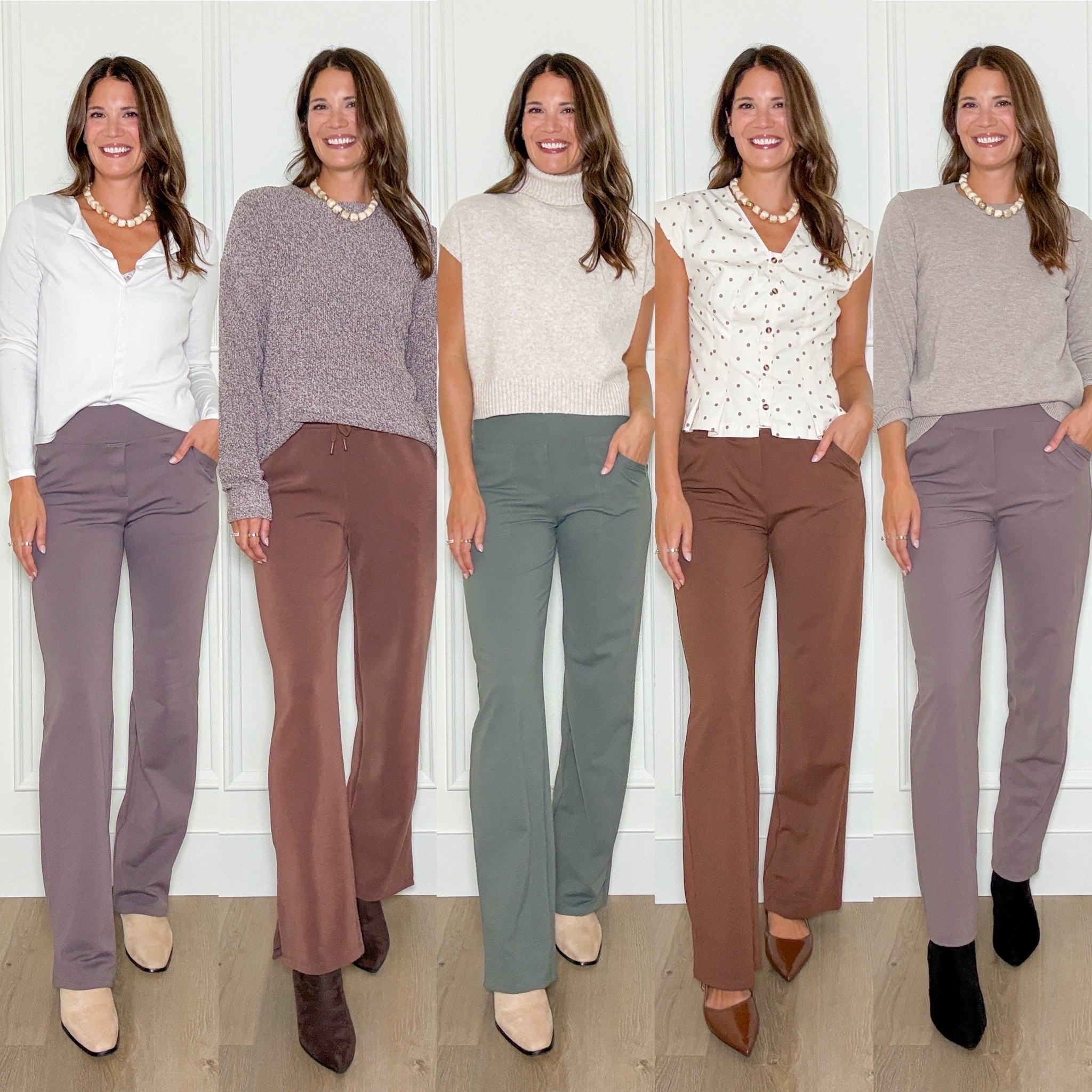 Five office approved pants for tall girls that prove workwear doesn’t have to mean black trousers every day. I love these muted fall colors, and the different straight and wide leg fits give you plenty of options for sweaters, blouses and fitted tops.

tall girl work pants, office pants, long length pants, tall women workwear, fall work outfits, business casual pants, workwear outfit ideas, straight leg trousers, wide leg trousers, office outfit ideas, StangandCo

#LTKootd #LTKTall #LTKSeasonal
