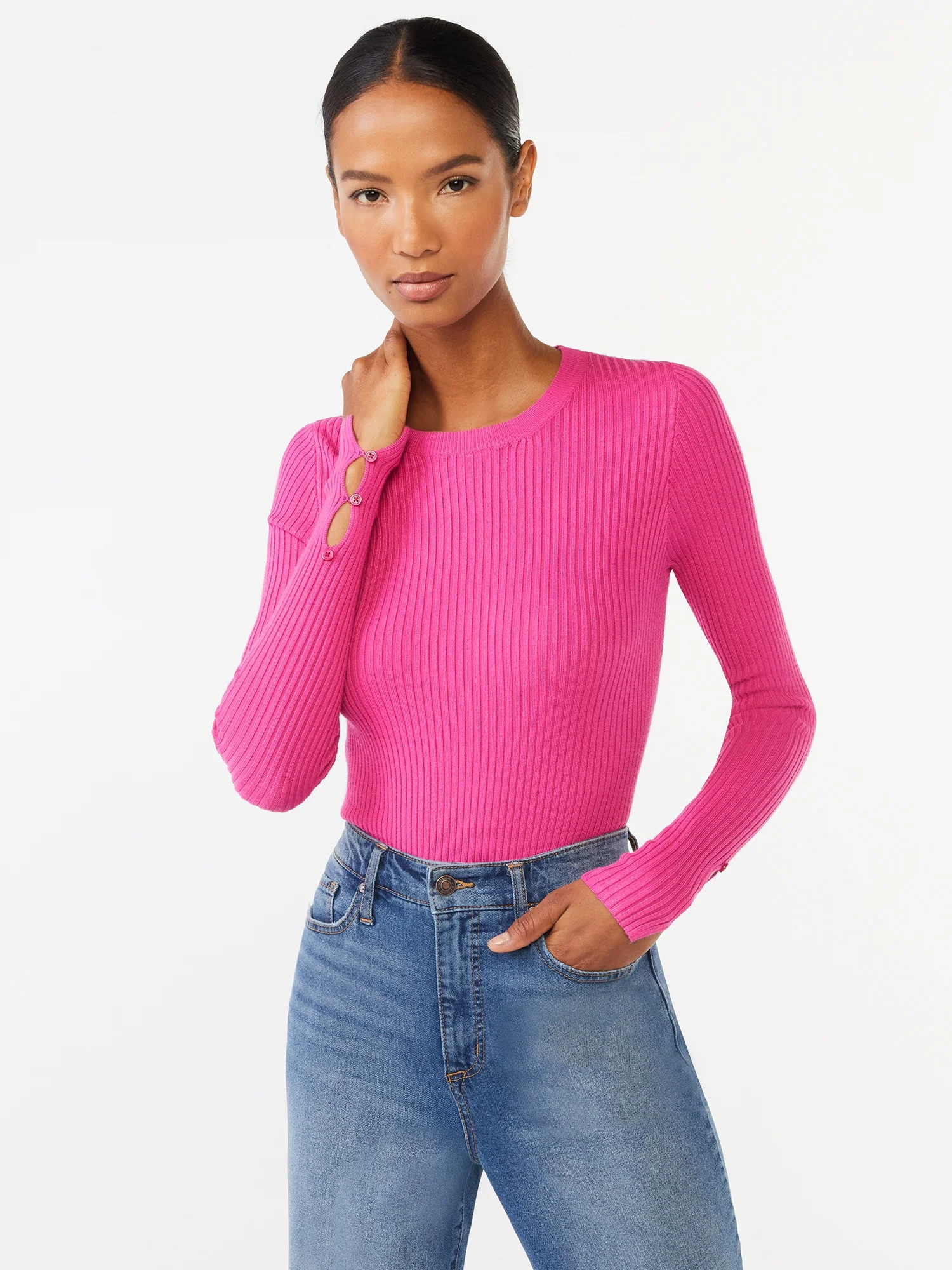 Scoop Women's Bodysuit Sweater with Long Sleeves - Walmart.com | Walmart (US)