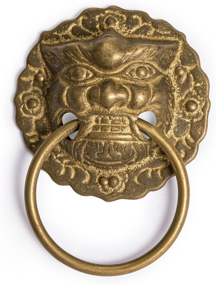 Hardware Philosophy "Fu Lion Brass Pulls Hardware 3.4" - Set of 2 | Amazon (US)
