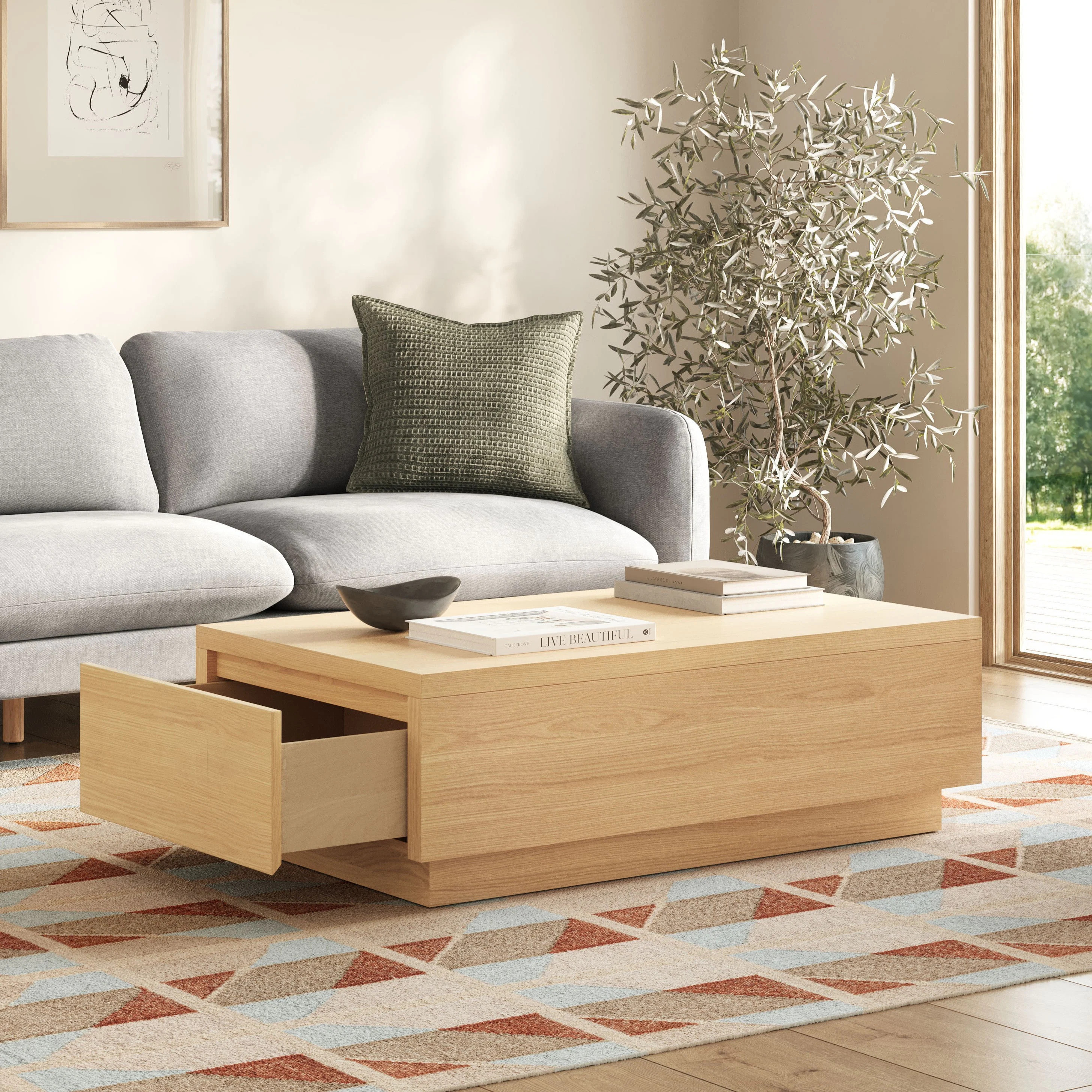 Leif 47" Storage Coffee Table - White Oak | Article