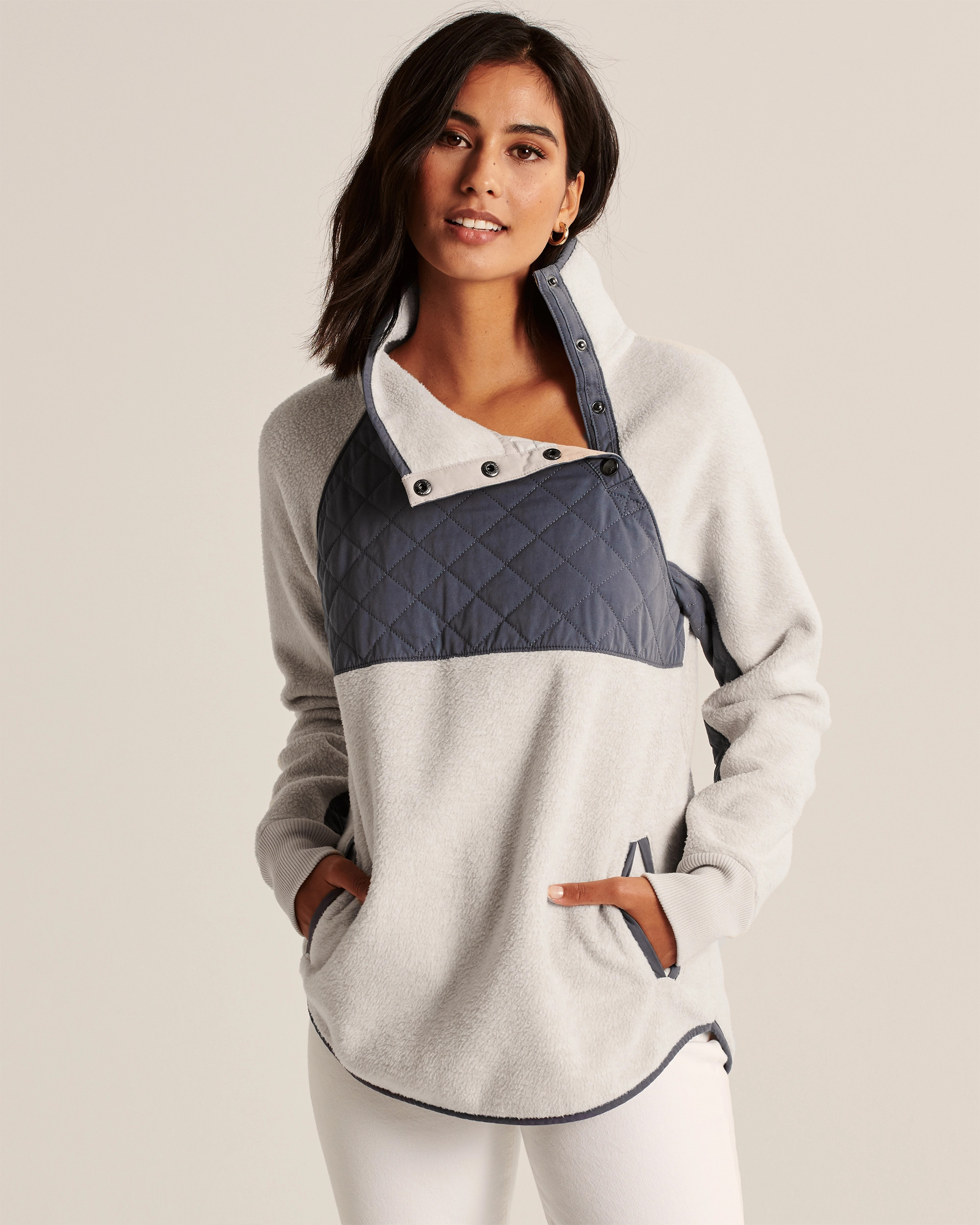 Asymmetrical Snap-Up Fleece | Abercrombie & Fitch (US)