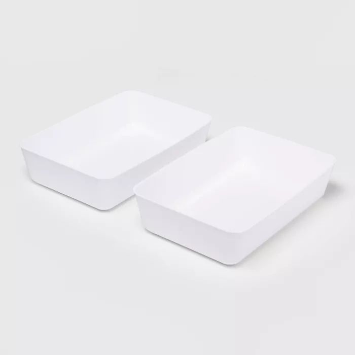 2pk Large Storage Trays White - Room Essentials™ | Target