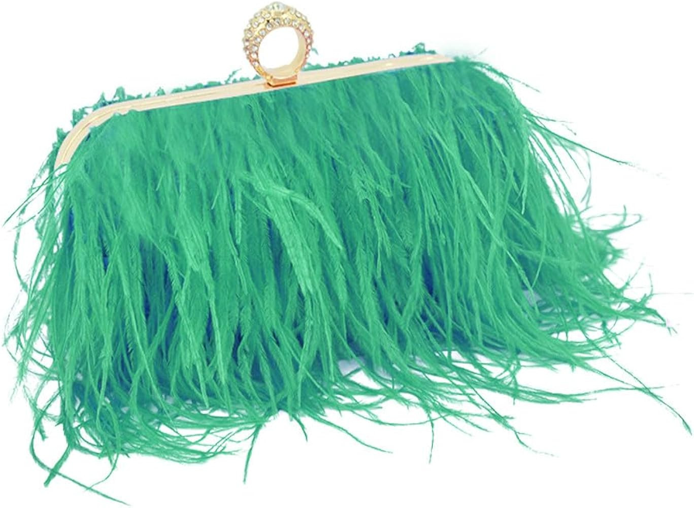 Women Ostrich Feather Purse Ostrich Tote Bag Fluffy Feather Purse Fringe Clutch Evening Handbag f... | Amazon (US)